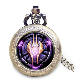 World of Warcraft Draenei Clan Symbol Glass Dome Case Quartz Pocket Watch