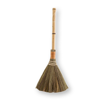 Japanese Style Straw Broomstick Long Handle