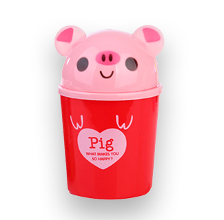 Cute Design Mini Desktop Waste Bin (Pig)