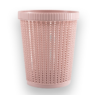 Rattan Style Trash Can (Pink)